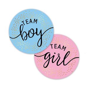 Altre forniture per feste di eventi 60120pcs Team Boy Team Girl Adesivi Adesivo per ragazzo o ragazza per la rivelazione di genere Decorazione per feste Forniture per baby shower Etichetta confezione regalo 230522