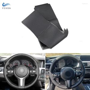 Steering Wheel Covers For M Sport F30 F32 F36 F20 F10 F12 F45 F48 F15 F16 F25 F26 Hand-stitched Car Black Leather Cover Accessories