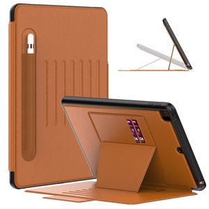 Foliofodral för iPad 10: e 10,9-tums Air 4 10.2 7: e 8: e 9: e mini 4 5 6 Pro 9,7 11 tums tablett Multi-Angle Stand Auto Sleep/Wake Magnetic Smart Cover Pencil Holder