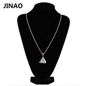 Necklaces VIP Gold Color Plated Egyptian Pyramid Eye of Horus Pendant Necklace Iced Out Micro Paved Zircon Bling Chram Jewelry
