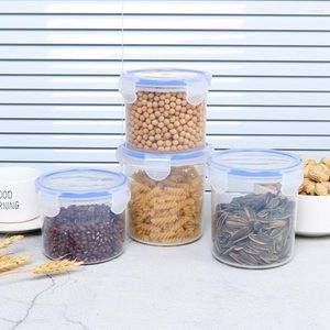 Storage Bottles BPA Free Tank Snap Open Cover Moisture-proof Grain Cereal Container With Lid Jar Kitchen Supply