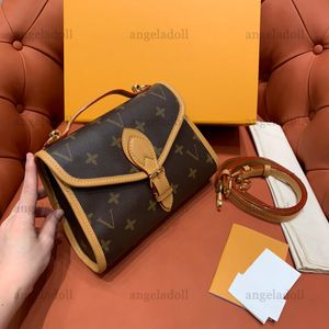 10A Designer di qualità a specchio Borsa piccola con manico a patta Borsa pochette da donna in tela rivestita marrone Borsa di lusso in pelle bovina Borsa a tracolla con tracolla