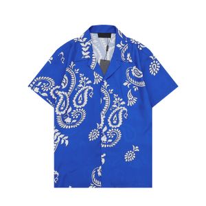 MENS DESIGNER Luxury Dress Shirts Silk Shirt lyxkläder Kort ärmbokstäver Clowers Print Casual Summer Collar Mix Colors Storlek M-3XL A20