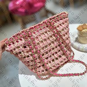 Pink sugao women tote bag shoulder chain bags purse girl designer luxury fashion top quality large capacity straw handbags shopping bag 2color wxz-0522-180