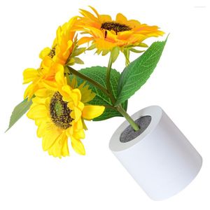 Dekorativa blommor sovrum säng lampa skrivbord vit arbetsdekor solros ljus USB -bordsskiva nattlampor Artificiell prydnad
