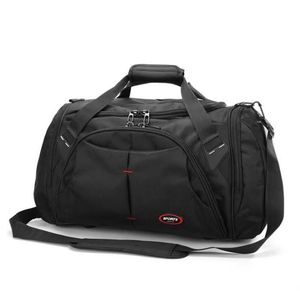 Duffelväskor stor kapacitet män reser väska vattentät manlig duffelhandväska herrar stora bagageföretag solid svart B164