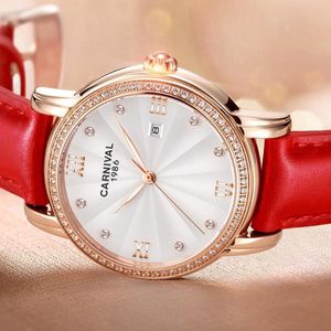 Avanadores de pulso Switzerland Carnaval Assista Mulheres Mecânicas Mecânicas Automáticas Relógios Diamond Sapphire Relógio à prova d'água C6806-11WristWatches wri