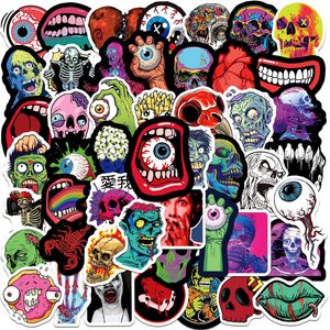 50pcs Horror Eye Skull Skull Adreters Zombie Thriller Halloween Graffiti Kids Toy Skateboard Car Motorcycle Bicycle Decals