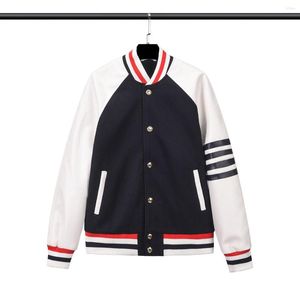 Männer Jacken Männer Jacke Casual Wolle Stehkragen Solide Gestreift Koreanische Design Mantel Baseball Hohe Qualität Frauen Winddicht