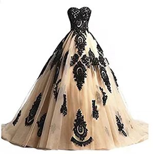 Quinceanera Dresses Princess Sweetheart Black Appliques Lace-Up Tulle Plus Size Sweet 16 Debutante Birthday Vestidos de 15 Anos 126