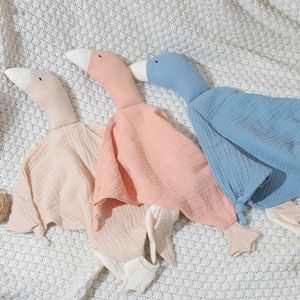 Baby Goose Security Blanket Soft Organic Cotton Muslin Loveys for Babies Boys Girls Newborn Comforter Baby Soothe Appease Towel