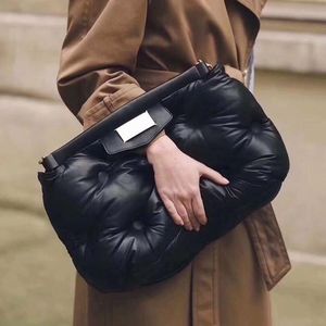 Bolsas de noite de alta qualidade Mulheres Bolsa Bolsas Cotaton Bolsas Senhoras Inverno Autumn ombro casual Crossbody Down Feather Bale Bagevening