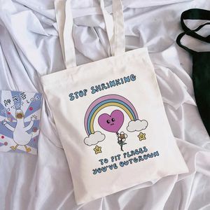 Borse per la spesa LGBT Pride Borsa in tela arcobaleno Borsa per acquisti ecologici portatile ad alta capacità Studentessa 230522