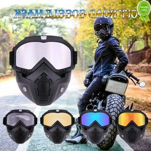 Car New Adult Removable Winter Snow Sports Motorcycle Goggles Ski Snowboard Snowmobile Full Face Helmets with Glasses