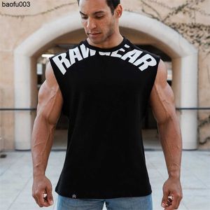 T-shirt da uomo Nero Bodybuilding Canotte Uomo Palestra Fitness Camicia senza maniche in cotone Maschile Estate New Casual Canotta Vest Crossfit Abbigliamento di marca J230522