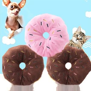 Hundespielzeug Donut-Plüschkauspielzeug für Hunde, quietschendes Haustier-Plüschspielzeug, 3 Designs, Katzenspielzeug LT466