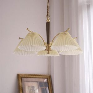 Kronleuchter Orientalischer Stil Einfache Plissee Retro Kupfer Kunst Kronleuchter Deckenlampe Schlafzimmer Arbeitszimmer Wohnzimmer Dekoration