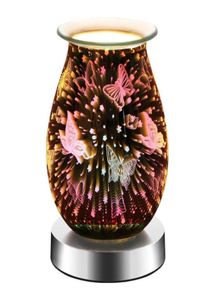 Ароматические лампы Электрическая восковая плавка с горелкой в ​​свечеих стеклянном масле для ароматических свечей ночной свет 3D декоративный1001777