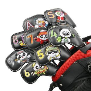 Other Golf Products 9Pcs/set Portable PU Golf Club Iron Head Covers Protector Golf Head Cover Set Golf Accessories Golf Putter Cover Golf Headcover 230522