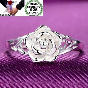 Anéis de banda omhxzj por atacado da moda europeia feminina festa de casamento presente prata rosa 30 S925 Sterling Silver Ring RR289 J230522