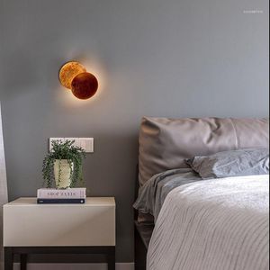 Wall Lamps Glass Lamp Bathroom Vanity Rustic Home Decor Wireless Led Mount Light Antique Wooden Pulley