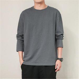 Men's T Shirts 2023 Spring Men Cotton T-shirt Solid Color Dress Up Man Long Seeves Tshirt Male Women Basic Oversized Tops Tees M-5XL