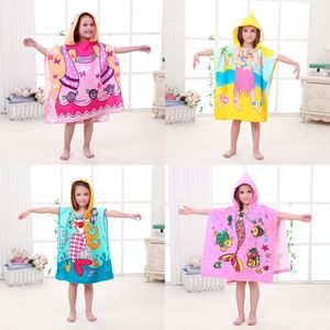 Beach Swimming Changing for Boys Girls Dinosaur Bathrobe Hooded Towel Robe Hooded Poncho Towel Cloak Towel