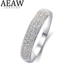 Rings 0.294ctw Def Color Vvs1 Round Cut Moissanite Wedding Band for Women Solid Real 10k White Gold Fine Jewelry Daily Ring