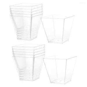 Servis uppsättningar Clear Dessert Cups: Pudding Mousse Cupcake Bowls Ramekins Dish Parfait Containers Transparent