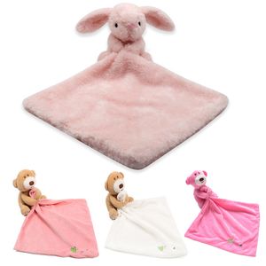 Coloque de segurança de coelho de animais de pelúcia cobertor de segurança infantil macush macus bebê amor acalmar a apaziguar toalha reconforta