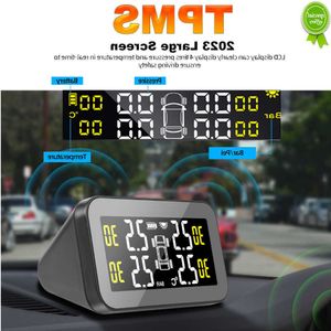 Car New Smart TPMS Sistema di monitoraggio della pressione dei pneumatici per auto 4 sensori esterni Display Solar Intelligent Tire Pressure Temperature Warning