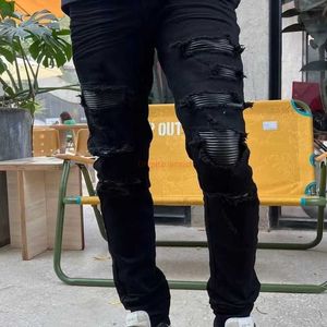 Kot tasarımcı giyim amires kot kot pantolon 2023 yeni amies cadde moda trendy erkek kot pantolon kırılmış yamalar ile kot pantolon