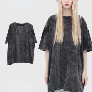 Women's T Shirts Summer Short Sleeve Self Made Women Shirt Cotton Loose Tops Korean Fashion High Street Old Style Black Tees Oversized