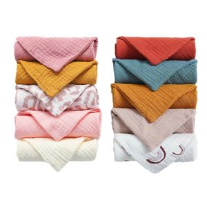 10pcs Baby Square Toalhas bebês Lavar a mão da mão lenço de toalha Feeding Burp Crepe Soft Crepe Muslin Saliva Toalha