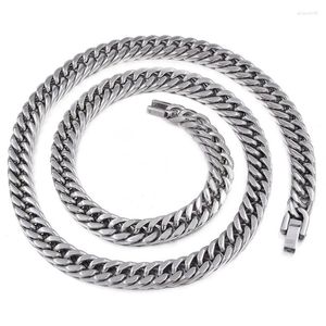 Chains CHIMDOU Customed Necklaces 8mm/10mm Miami Cuban Chain Choker/long Jewelry Silver Color Stainless Steel Necklace Gift Men Women