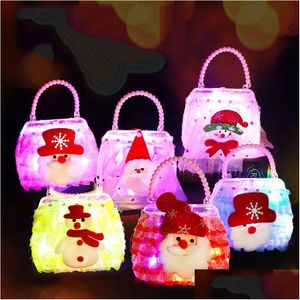 Party Favor New Christmas Gift Childrens Luminous Bag Cosmetic Handbag Princess Fashion Girl Play House Toy Storage Bags Xmas Drop D Dhz9D