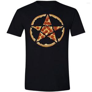 Camisetas masculinas Pentagram Pizza camisa engraçada Goth Halloween Pagan Witch Wicca Presente de roupas personalizadas