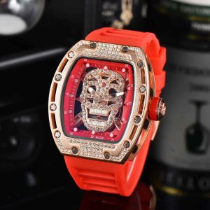 2022 New Luxury brand men's Watch Hollowed-out Trend Skull Diamond Casual Women's Watch Stainless steel silicone quartz watch sold at Raloggio factory