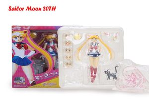 Sailor Moon Action Toy Figure Tsukino Usagi Mercurio Marte Venere Giove 20° Anniversario Giunti mobili Black Lady Figura 15cm 23338433