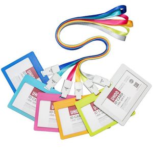 Party Favor 5 Colors Plastic Card Holder Color Student Id Storage Bag Tal Office Work Cards With Lanyard Drop Delivery Home Garden F Dh3Vb