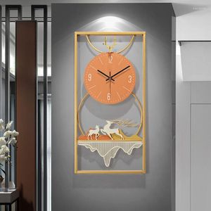 Orologi da Parete Grande Orologio in Metallo Cornice Design Artigianale Movimento Preciso Batteria Quadrato Orologio Da Parete Accessori Casa Zegar