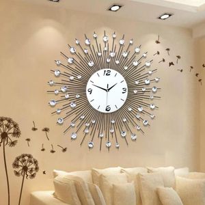 Relógios de parede leves relógios eletrônicos de luxo europeu Creative Starry Sky Gartz Sweend Secons Seconds Silenciosamente decoração da sala de estar