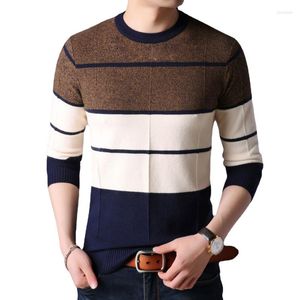 Męskie swetry męskie swetra na dzianina koloru koloru pullover w paski męskie męskie ubrania męskie męskie ubrania zimowe bluzka pull homme