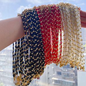 Halsband 5st populära vintage designer handgjorda sötvatten pärla frö pärlor färgglada ögonhalsband boho smycken för kvinnor