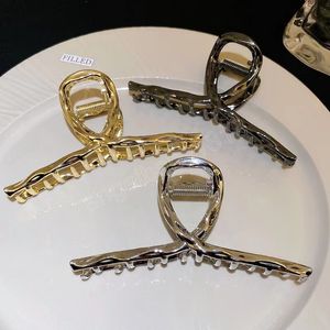 Forcine per capelli geometriche in metallo Forcine per capelli a forma di granchio Fermagli per capelli a forma di croce Barrettes Accessori per capelli con clip a coda di cavallo coreana per ragazze da donna