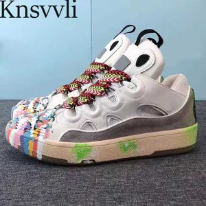 Casual Sneakers Women Round Toe Lace Up Flat Shoes Mixed Color Patchwork Fashion Comfort Sports Shoes Brand Sneakers Men X230523