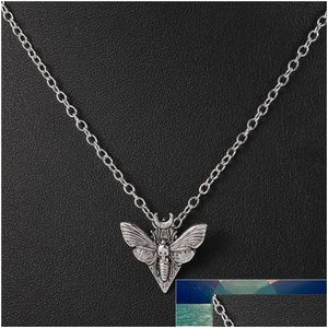 Pendant Necklaces Vintage Animal Moth Accessories Skl Head Necklace For Women Man Gift Factory Price Expert Design Quality L Dhgarden Dh1Sh