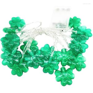 Kliny St Patricks Day Decoration Clover Clover String Light Bateria Obsługiwana bateria Shamrock w kształcie bez