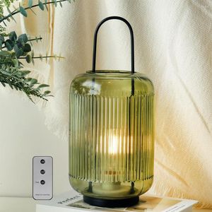 Candle Holders Glass Holder Hanging Battery Operated Table Lamp Night Light Desk LED With 6H Timer Remote Control For Home Decor