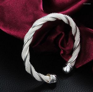 Bangle Brand Jewelry 925 Sterling Silver ColorHandcuff Armband för kvinnor Män rep Colorbracelet Menottes S050